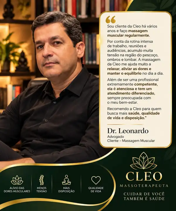 Depoimento de Dr. Leonardo, cliente da Massoterapeuta Cleo